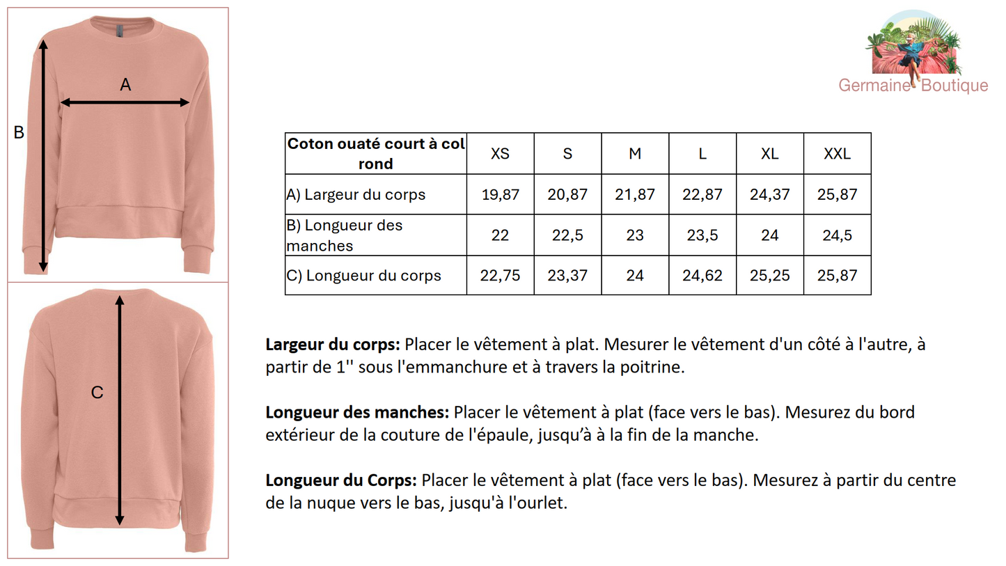 Coton ouaté court à col rond